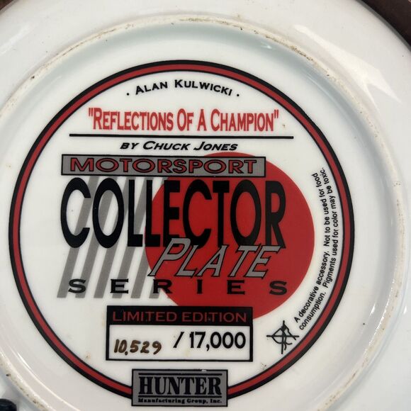Alan Kulwicki #7 Collector Plate Series Ltd Edition with 11" Round Wood Frame - Picture 7 of 9